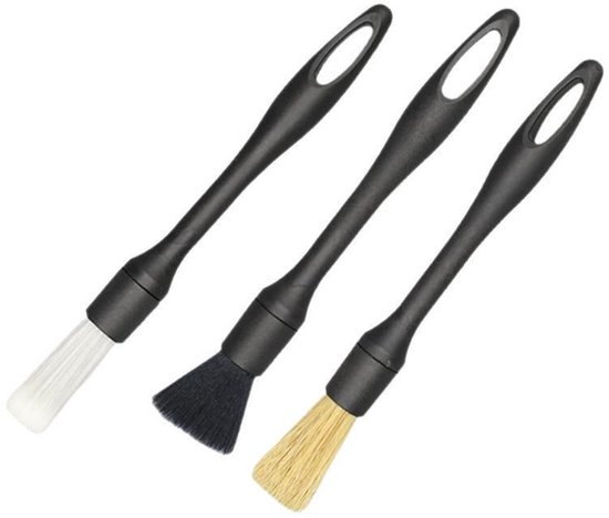 Dreiteiliges Autoreinigungsbürsten-set Mit Austauschbaren Bürstenköpfen, Geeignet Zur Reinigung Von Armaturenbrett, Innenraum Und Außenbereich.
