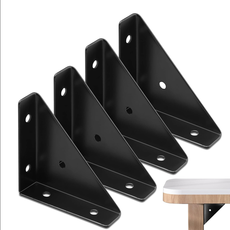 Vierteiliges Eckwinkelset, Schwarze Eckwinkel, Metall-eckwinkel, Dreieckige Eckwinkel, 66 Mm X 66 Mm Holz-eckwinkel.