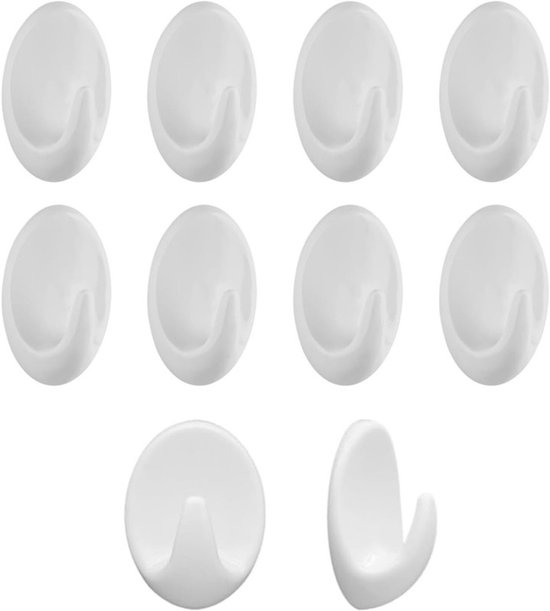10 Kunststoffhaken – Größe L – 5,5 X 3,3 X 2,5 Cm – Kleiderhaken – Multifunktionale, Selbstklebende Haken – Wandhaken Zum Bohrfreien Anbringen – Für Küche Und Bad