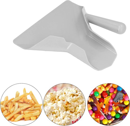 Spatel Mit Rechtem Griff – 23,5 X 20,8 X 8,5 Cm – Zum Schnellen Abfüllen Von Chips, Popcorn, Eiswürfeln, Süßigkeiten Und Snacks – Grau – Kunststoff
