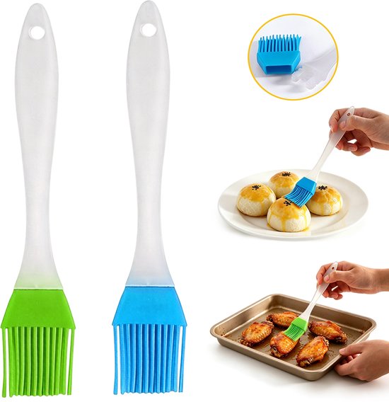 Bbq-pinsel – 2er-pack Silikon-backpinsel – Grillpinsel – Bbq-pinsel – Küchenpinsel – Geeignet Zum Kochen, Backen Und Grillen – Blaugrün