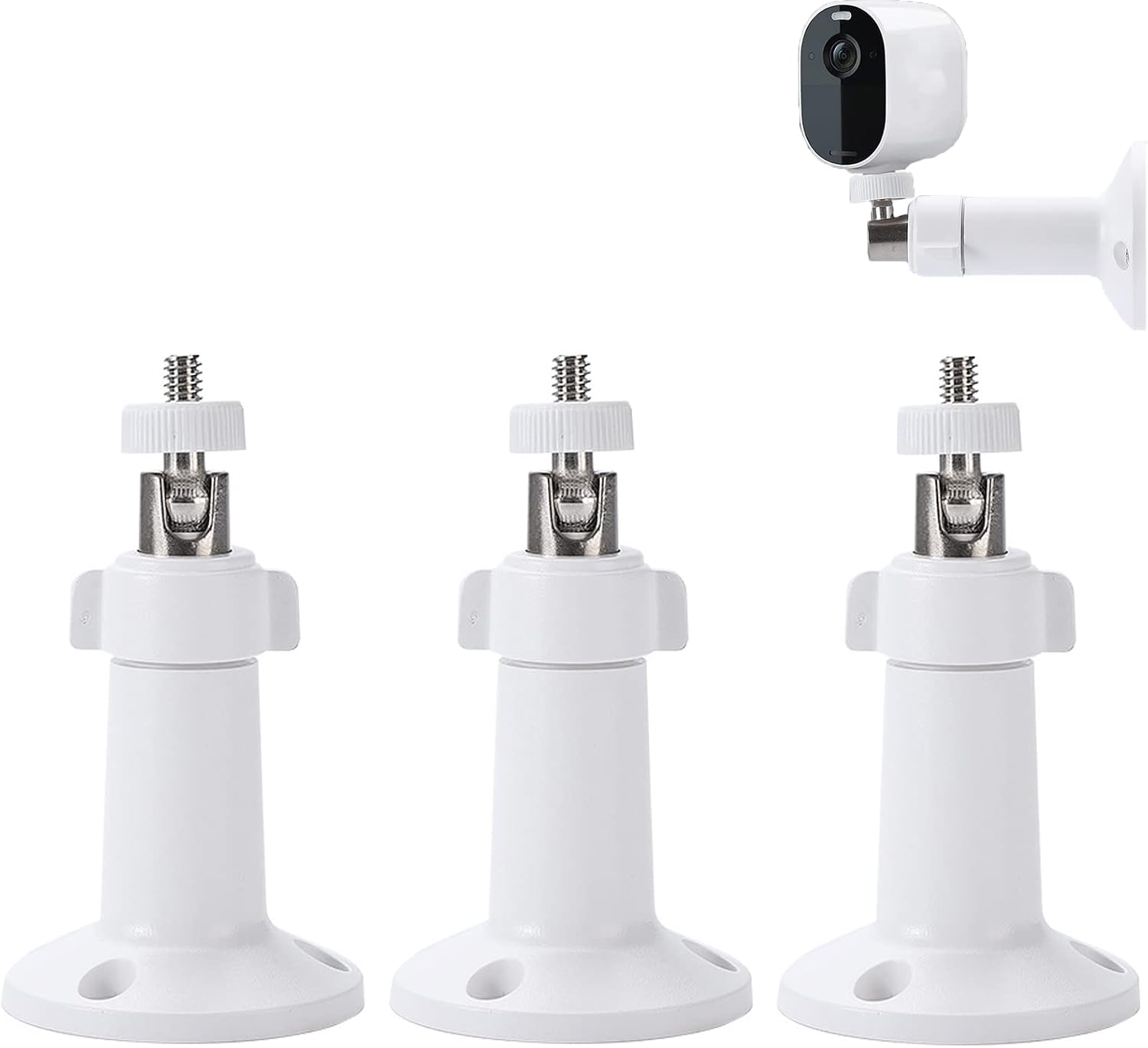 Dreiteiliges, Verstellbares Wandhalterungsset Für Sicherheitskameras – Weiß – 6 Mm