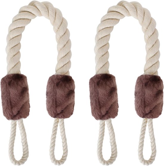 2er-pack Schutzhüllen Für Türstopper/türclips Aus Braunem Baumwollseil