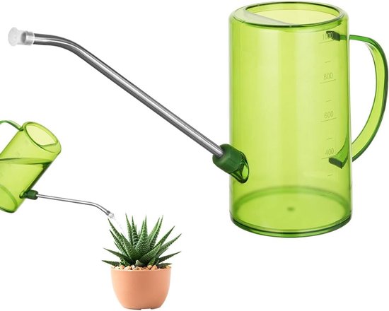 1-liter-gießkanne Aus Kunststoff Mit Langem Ausguss - Mini-gartengießkanne, Geeignet Für Zimmer- Und Gartenpflanzen, Sukkulenten Und Blumen (grün).