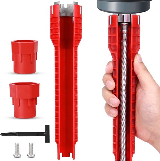 Wc-sitz- Und Wasserhahnschlüssel (8-in-1-multitool) – Universelles Steckschlüssel-set Für Waschbeckenreparaturen