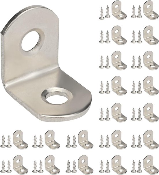 20 Metallwinkel, Metallprofile, Edelstahl-eckwinkel, Verstärkungsbleche, Regalträger, 20 X 20 Mm, Mit Schrauben, Für Stühle Und Möbel