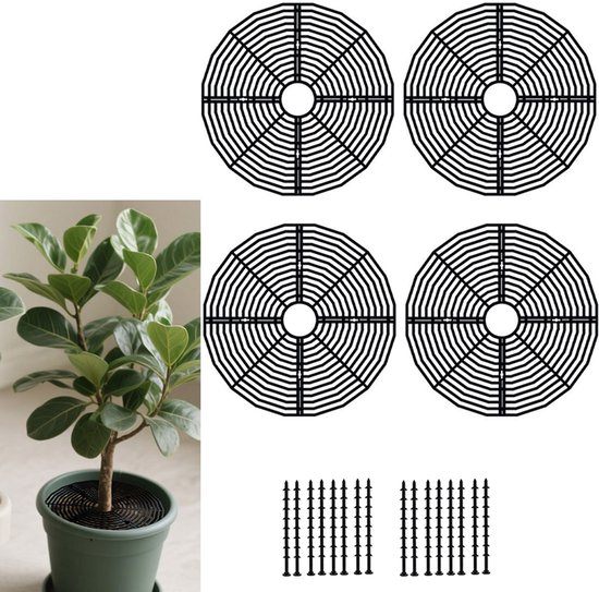 4-teiliges Set Blumentopf-schutzgitter – 30 X 30 Cm, Individuell Anpassbare Sicherheitsgitter Für Haustiere/kinder – Quadratisch