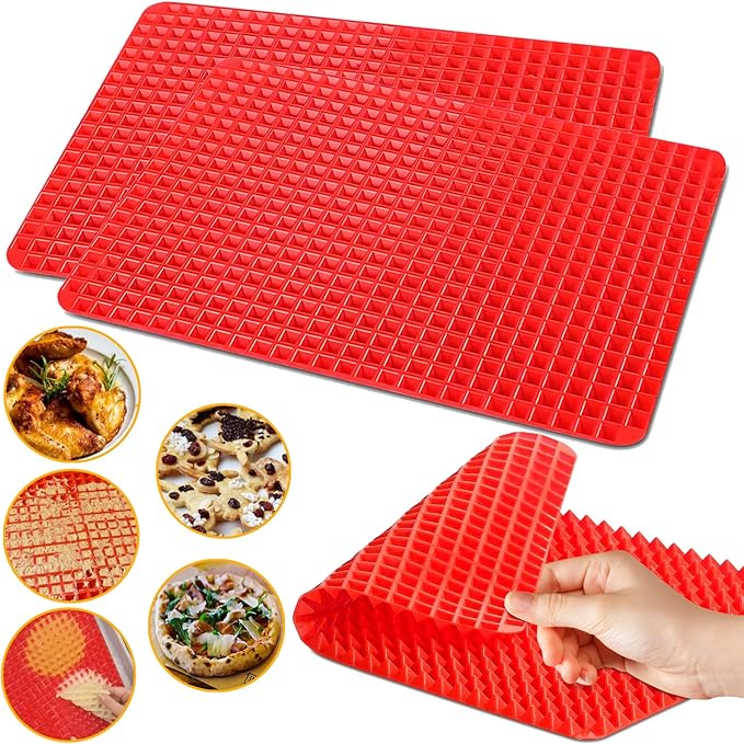 Silikon-backmatte, 38,7 Cm X 27,3 Cm, 2er-pack – Rot, Antihaft-kochmatten Zum Backen, Grillen Und Braten Im Backofen