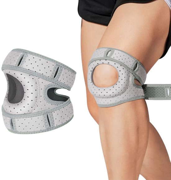 Verstellbare Orthopädische Kniebandage Mit Patellastabilisator - Eco-patch Stützbandage Für Läufer, Tennisspieler Und Arthritispatienten (grau)