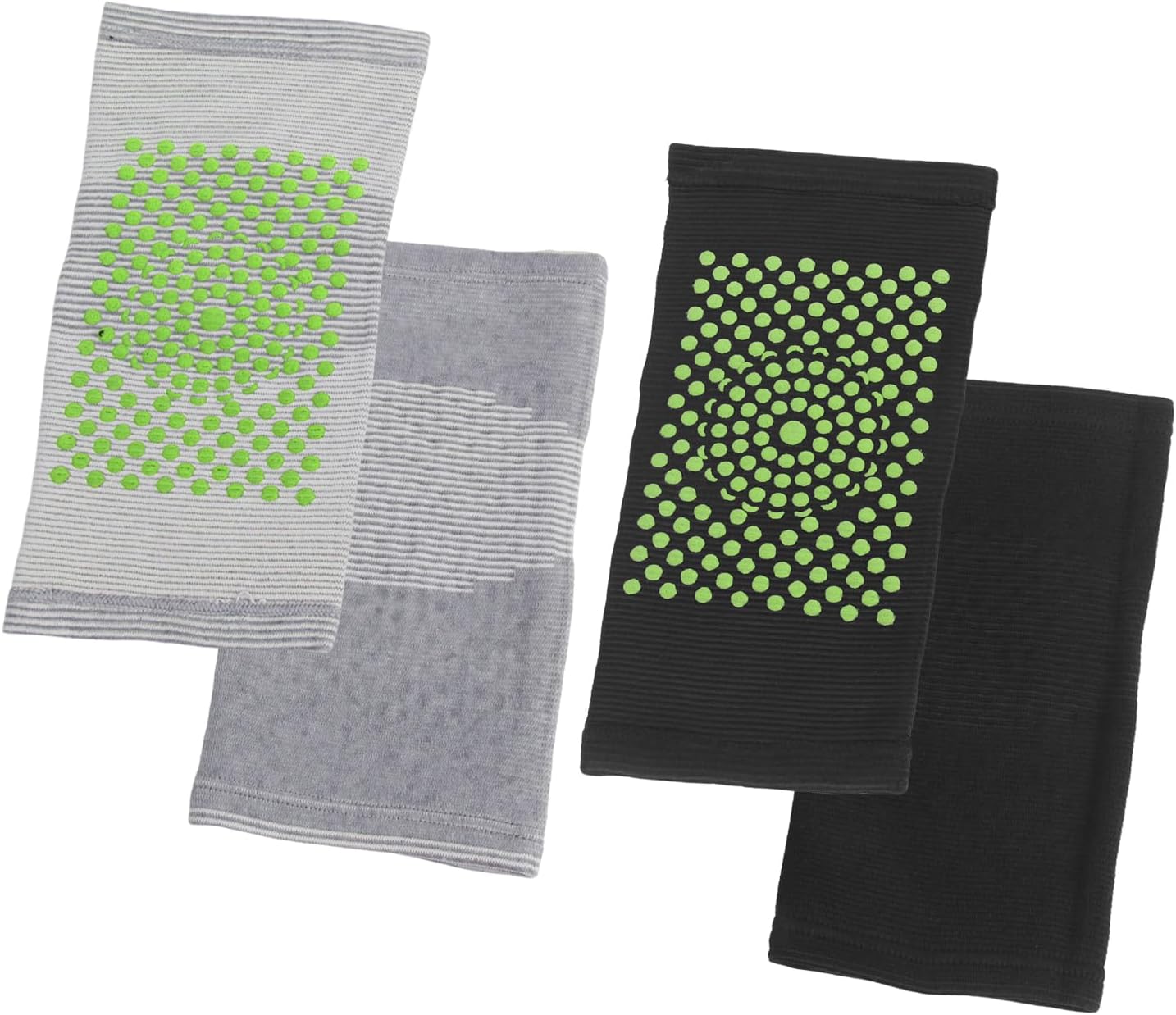 Zwei Paar Beheizbare Kniebandagen, Elastische Kniebandagen, Beinpflegeprodukte, Unisex (schwarz, Grau).