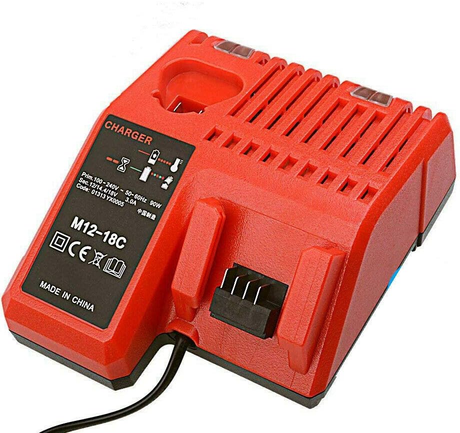 Ersatzladegerät Für Milwaukee M18 M12 18v/220v Akkus. Kompatibel Mit Dem Milwaukee 12v-14v/18v M12-18c Doppelladegerät.