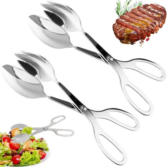 Packung, 25,3 Cm, Fleischzange, Tischzange, Grillzange, Küchenzange Aus Edelstahl, Küchenhelfer, Multifunktionale Edelstahl-lebensmittelzange