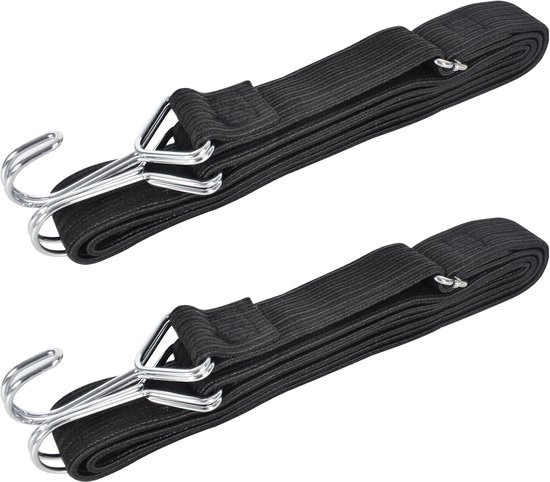 2 Meter Lange, Flache, Elastische Gepäcksicherungsseile Mit Haken Für Fahrräder Und Autos