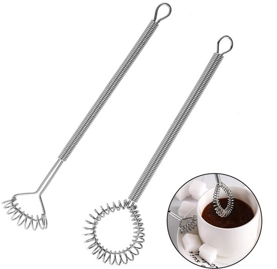 2-teiliger Spiral-schneebesen, Eierquirl Aus Edelstahl Mit Federmechanismus Zum Aufhängen, Zum Mischen, Schlagen Von Eiern Und Saucen – Silber