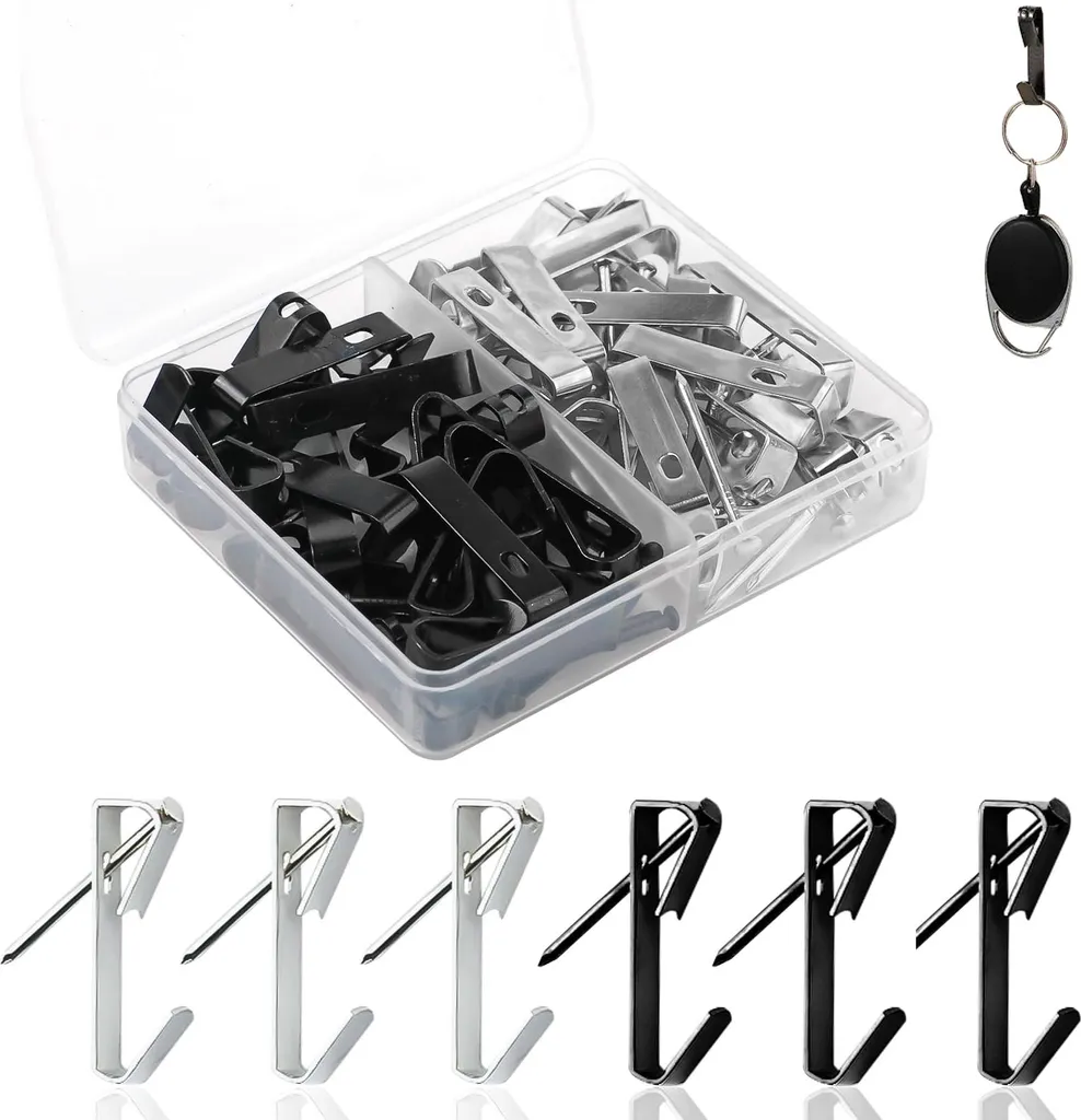 40 Haken, Tragkraft 13,6 Kg, Hakenset Aus Schmiedeeisen, Inklusive Hakennägel, Zum Aufhängen Von Bilderrahmen, Spiegeln, Uhren, Kalendern Und Dekorationen