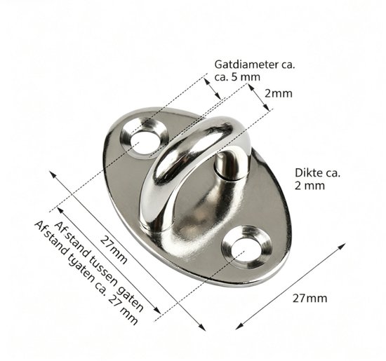Klettverschlüsse (4er-set), 4 Cm X 2,7 Cm, Edelstahl, Schrauben Nicht Enthalten. Silber.