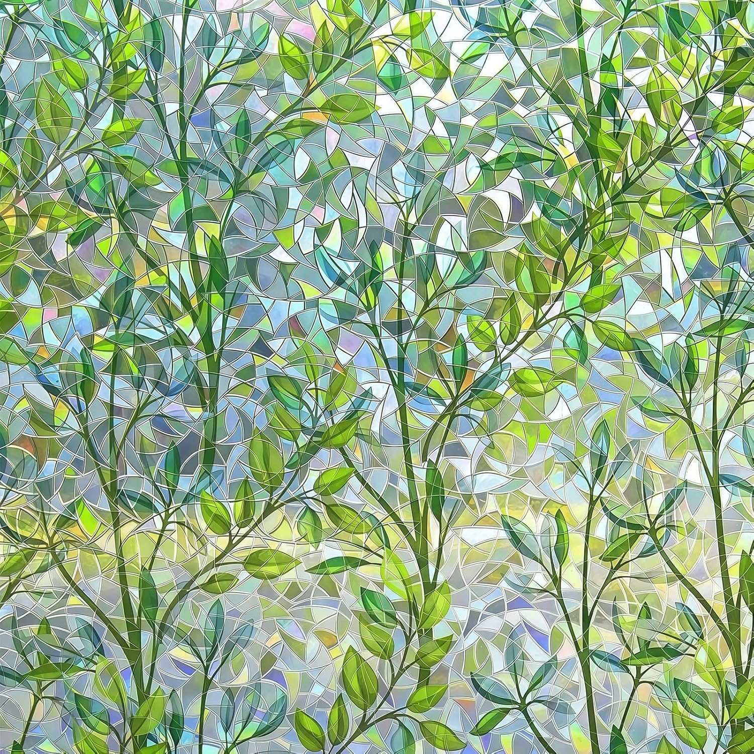 90 X 200 Cm Sichtschutzfolie, 3d-elektrostatische Fensterfolie, Regenbogenglas-effekt, Uv-beständige Fensterfolie, Sichtschutz Mit Montageset