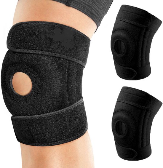 1 Paar Kniebandagen – Rutschfest – Einheitsgröße – Für Laufen, Radfahren Und Andere Outdoor-sportarten – Schwarz