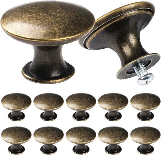 12 Schrankknöpfe Im Vintage-stil, Küchenschrankgriffe Im Antik-stil, Rund, 22 Mm Durchmesser, Bronze.