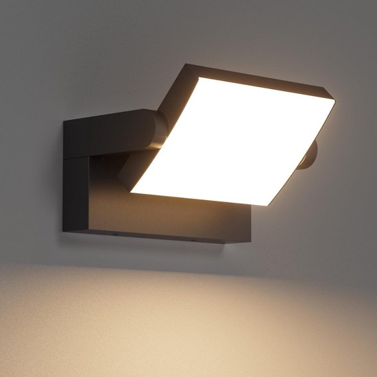 24-w-led-außenwandleuchte (2700–3000 K, Warmweiß), Moderne Schwarze, Wasserdichte Wandleuchte (ip65) Mit Verstellbarem Winkel Für Die Terrasse