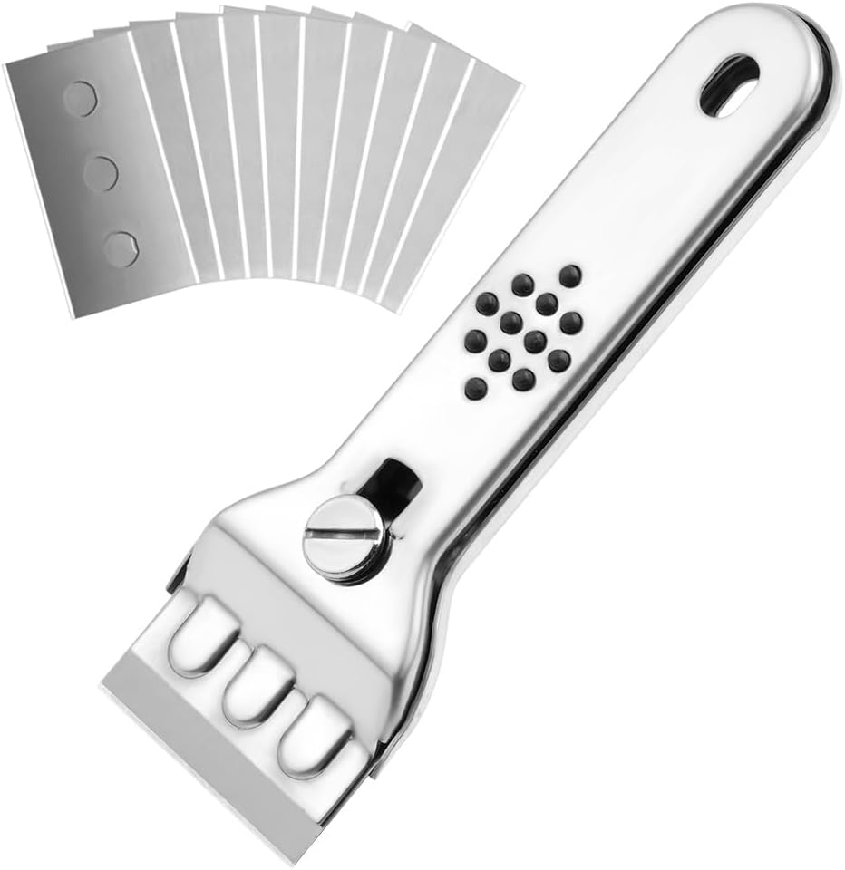 Farbschaber, Edelstahl-farbschaber Mit 10 Metallklingen, Keramik-kochfeldschaber, Professioneller Glasschaber, Klebstoffentferner, Farbschaber