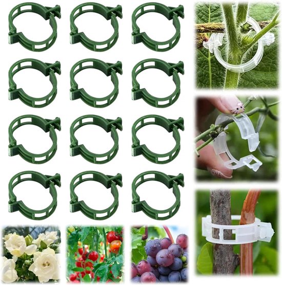 Pflanzenclips Aus Kunststoff, 200 Stück, Pflanzenclips Für Kletterpflanzen, Zum Anbinden Von Tomatenpflanzen, Pflanzenclips, Clips Für Tomatenpflanzen, Zum Lösen Von Früchten, Weiß