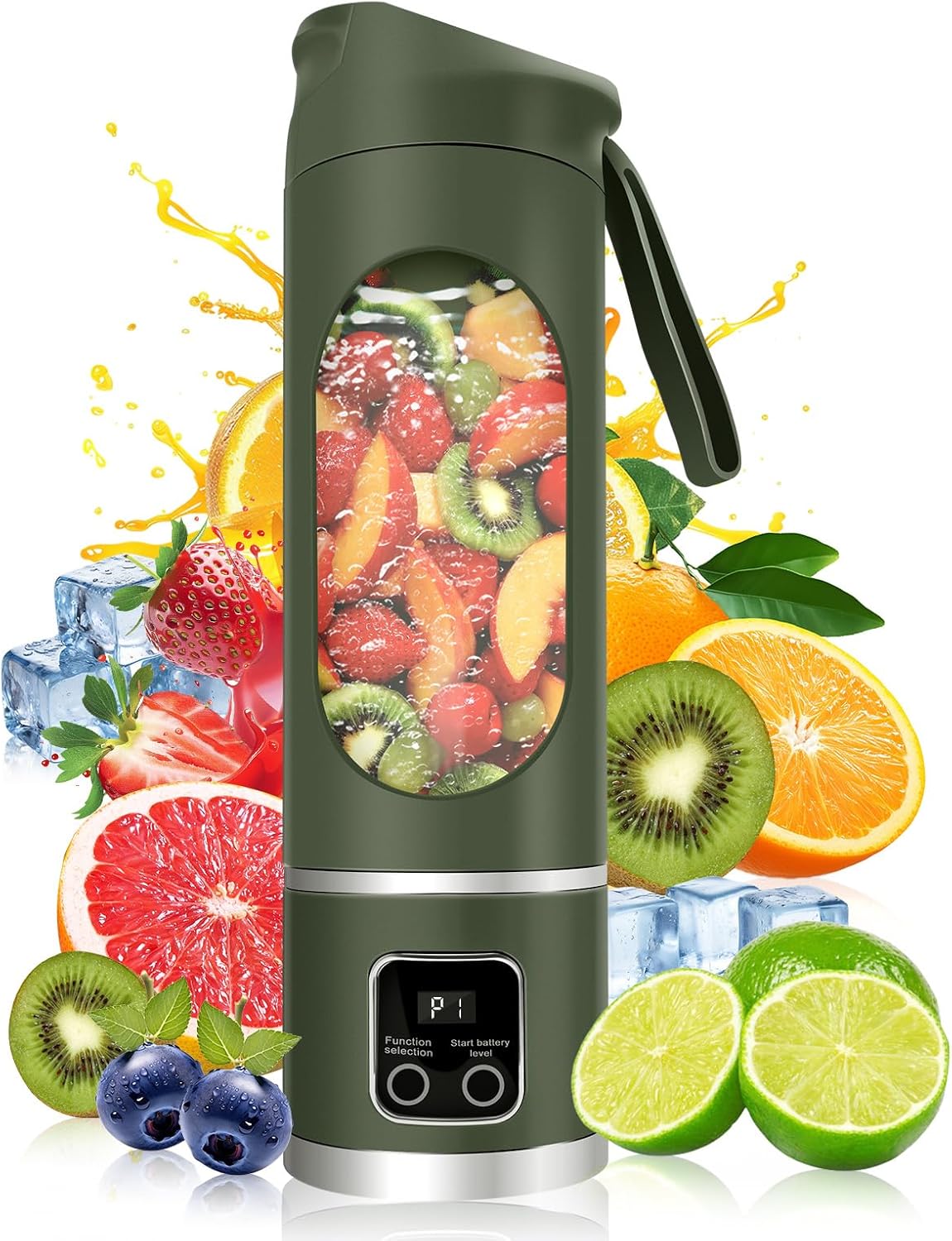 Tragbarer Elektrischer Mixer Mit Usb-anschluss, 450 Ml. Für Entsafter, Smoothies Und Milchshakes. Klein, Kompakt, Praktisch Und Multifunktional (grün).