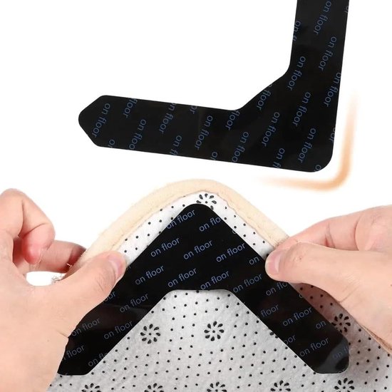 12 Stück L-förmige Anti-rutsch-teppichaufkleber, Teppichstopper Und -bänder (12,3 X 12,3 Cm)