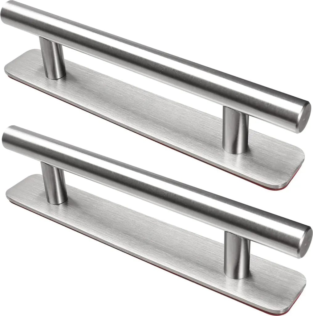 Zwei Selbstklebende Möbelgriffe, Edelstahl-schrankgriffe, Geeignet Für Küchenschränke, 150 Mm, Silber.