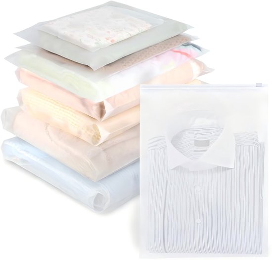 10er-packung Wiederverschließbare, Matte Kunststoffbeutel Mit Reißverschluss – Selbstverschließende Aufbewahrungsbeutel – Für Kleidung, Kosmetik, Schuhe, Gepäck – Größe 3xl (30 X 35 Cm)