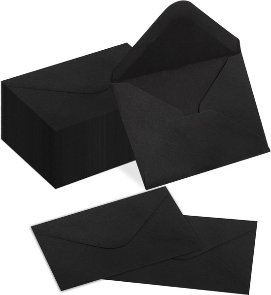 100er-packung Schwarze, Geklebte Visitenkarten-papierumschläge (16 X 11 Cm)