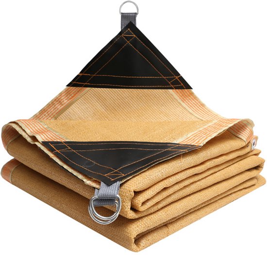 Schattiernetz 2 X 2 M, Schattierungsnetz Für Garten, Gewächshaus, Balkon, Sichtschutz, Lichtundurchlässig, Atmungsaktiv, Beige