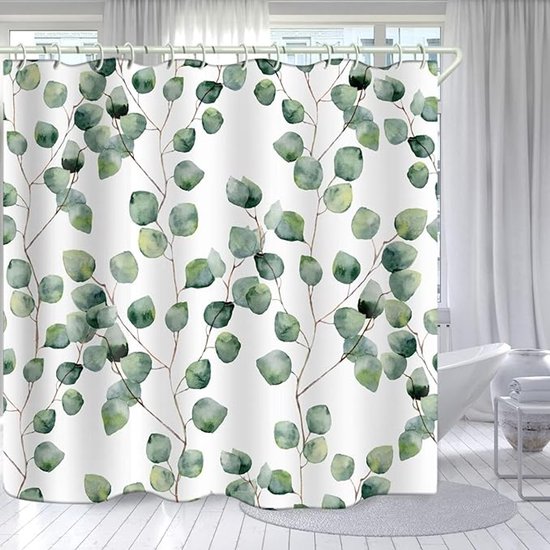 180x180 Cm Waschbarer, Schimmelresistenter, Wasserdichter Duschvorhang Aus Stoff Mit Ringen