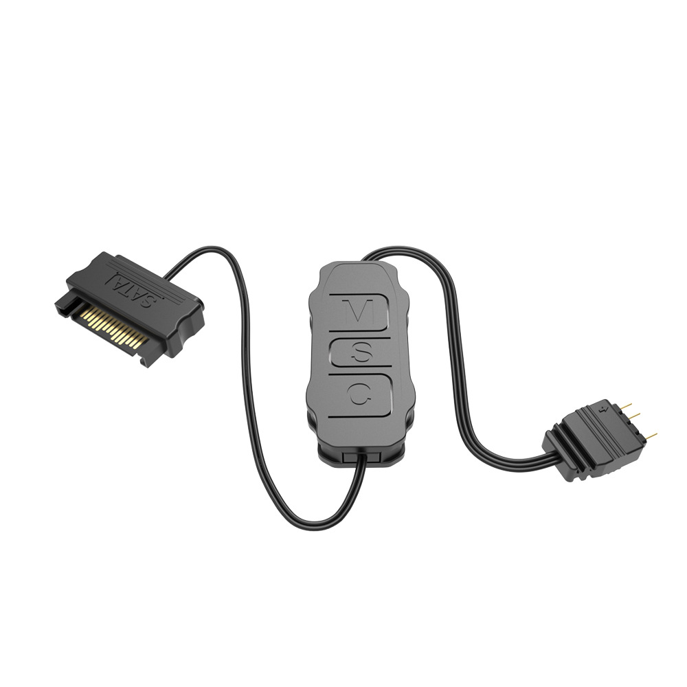 Mini-argb-controller – 3-pin-rgb-5v-controller – Mit Einfarbigem Regenbogenmodus – Über 10 Modi – Sata-netzteil – Pc-lüfter – Led-streifen