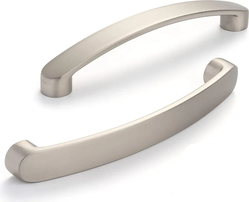 Sechs Schrankgriffe Aus Gebürstetem Edelstahl Mit Einem Lochabstand Von 128 Mm, Geeignet Für Schubladen, Schranktüren Und Küchenschränke.