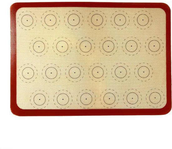 Silikon-backmatte/ausrollmatte/antihaft-knetmatte, Macaron-/zuckerdekorations-/fondantmatte Für Macarons/pizza/kuchen/brot – Rot, Braun