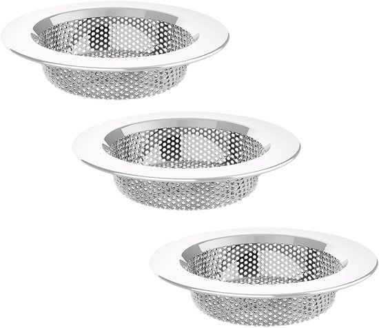 3-teiliges Spülbecken-sieb, Edelstahl, 11 Cm, 2 Cm – Geeignet Für Küchen- Und Badezimmerabflüsse – Silber