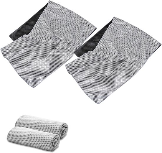 2-teiliges Kühlhandtuch Für Sport, Schnelltrocknend, 100 Cm X 30 Cm, Für Outdoor-aktivitäten Wie Spazierengehen, Laufen, Sport, Fitnessstudio, Camping Und Fitness – Grau
