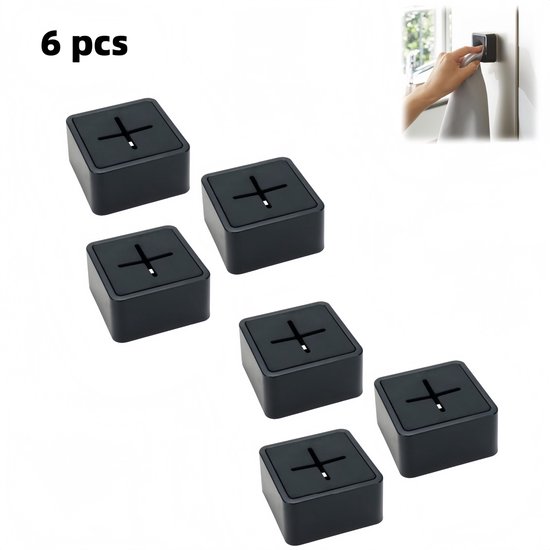 6er-pack Schwarze Silikon-küchenhandtuch- Und Geschirrtuchclips (47 X 47 X 25 Mm)