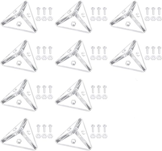 Acryl-eckverbinder, 10 Stück, Acryl-eckverbinder Für 3-loch-displayboxen, Eckverbinder Zur Regalunterstützung, Möbelverstärkung