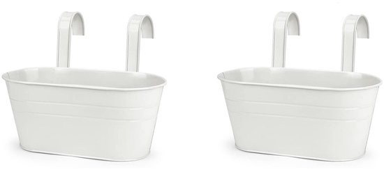 2-teiliger Ovaler Eimer Mit Haken, Abnehmbarer, Abnehmbarer Hängeblumentopf Aus Schmiedeeisen Für Balkone, Veranden, Balkone Und Zäune Mit Abflussloch – Orange