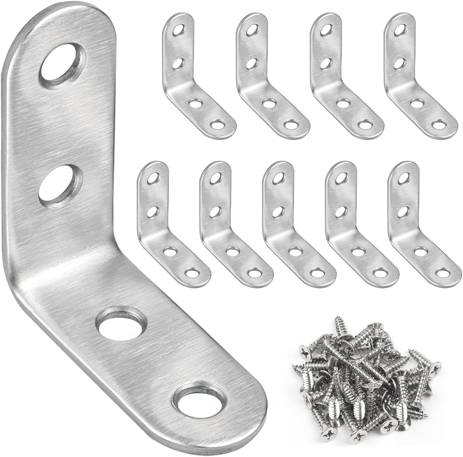 10 Winkelverbinder, 40 X 40 Mm Edelstahl-winkelverbinder, 90-grad-l-förmige Möbelwinkel