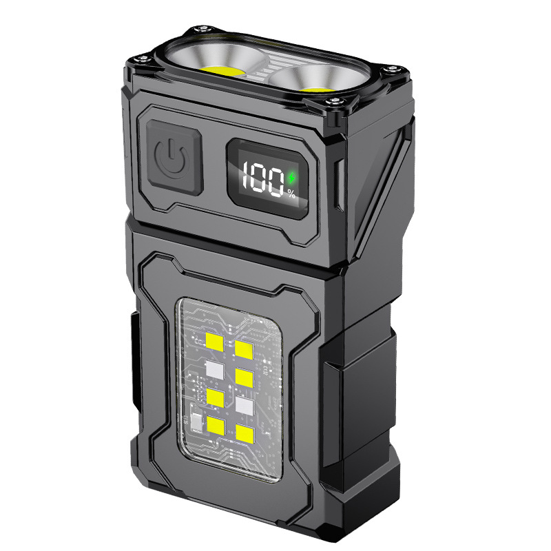 2-teilige Led-taschenlampe, Wiederaufladbar, 800 Lumen Arbeitsleuchte, Edc-taschenlampe Mit Rückenclip, Magnetische Taschenlampe, Für Notfälle