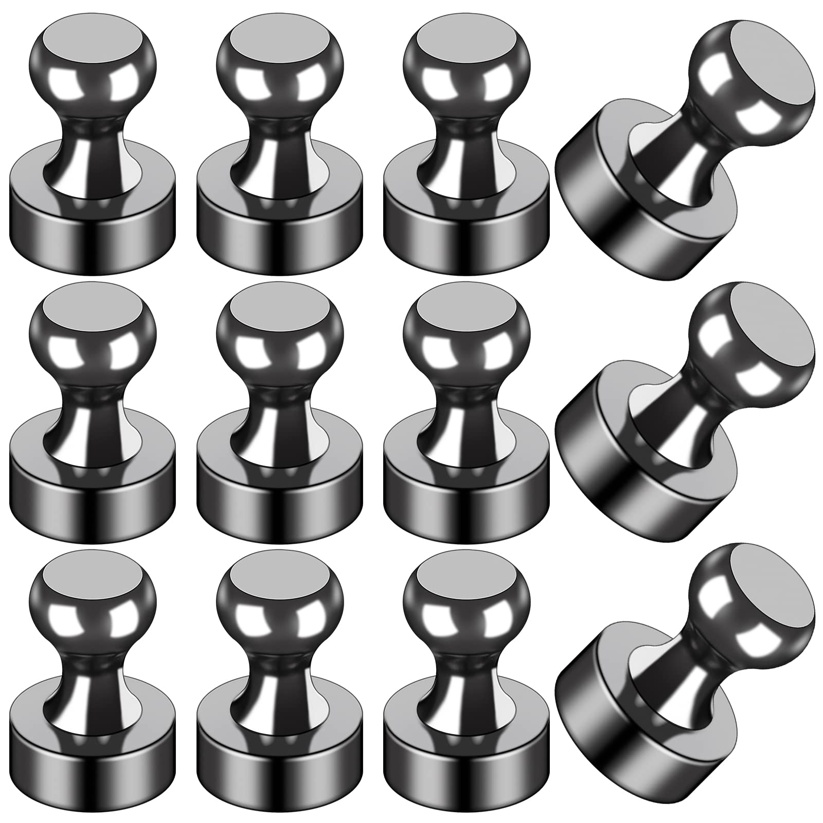 12 Schwarze Kühlschrankmagnete, Whiteboard-magnete, Büromagnete, Klassenzimmermagnete, Kartenmagnete, Küchenmagnete – Kleine, Aber Starke Magnete