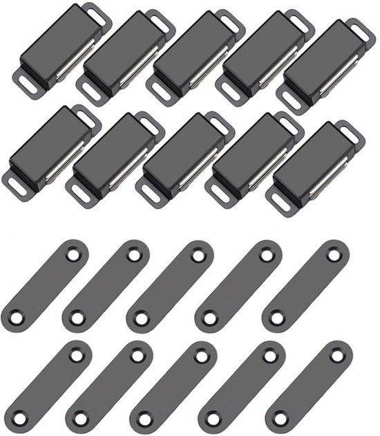 10er-pack Schwarze Magnetische Türstopper, Starke Magnetische Schrank-, Schubladen- Und Kleiderschranktüren Für Küchen Und Kleiderschränke