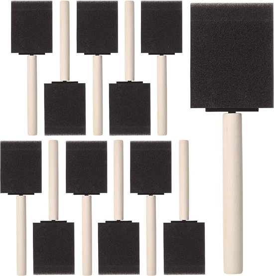 16er-packung 5 Cm Schwammpinsel Mit Holzgriff Für Farbe Und Beize – Ideal Für Heimwerkerprojekte