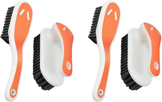 4-teiliges Zweiteiliges Bürstenset – 8,5 X 12 X 12,5 Cm – Für Toilette, Badezimmeraccessoires Und Sportschuhe – Orange