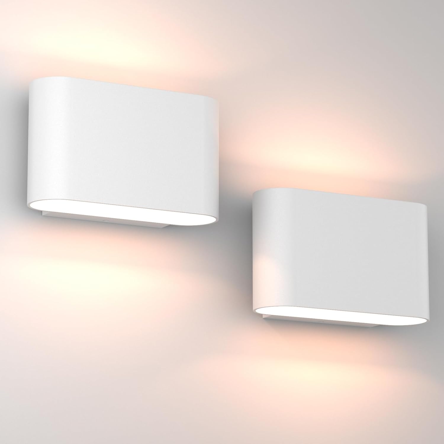 Moderne Led-wandleuchte Für Den Innenbereich (2er-pack) Mit Fester Verkabelung, Aluminium-wandmontage Oben Und Unten
