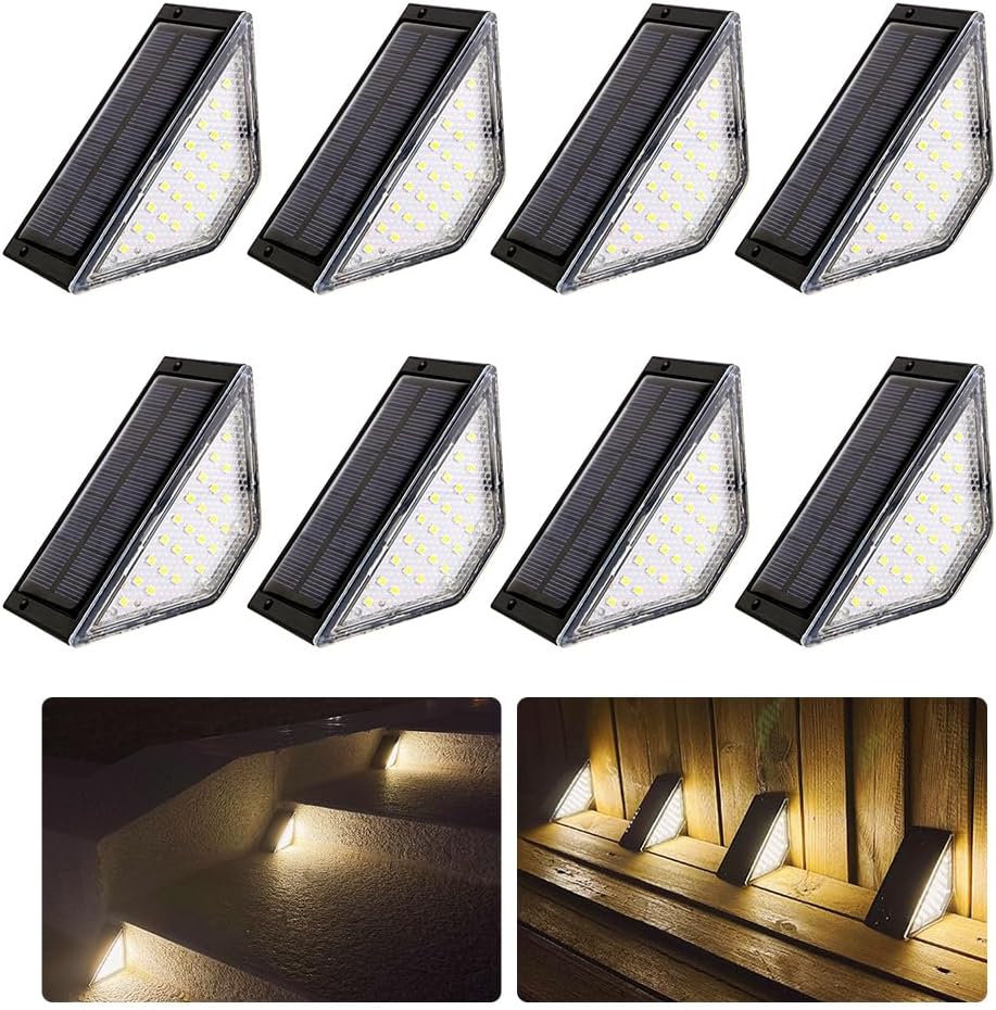 Set Mit 8 Solar-außenleuchten, Solar-außenlampen, Led-beleuchtung, Solar-treppenleuchten, Ip65 Wasserdichte Dekoration Für Den Balkon