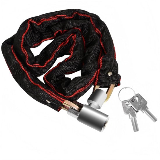 Diebstahlsichere Kette, 125 Cm, Fahrradsicherheitskette Mit 2 Schlüsseln, Hochsicherheitsschloss, Für Motorräder/mountainbikes/e-bikes/roller/tore